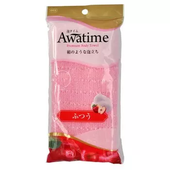 мочалка для тела средней жесткости ohe corporation awa time body towel normal