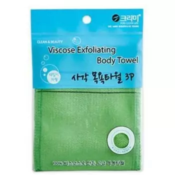 набор мочалок для душа sungbo cleamy viscose squared bath towel