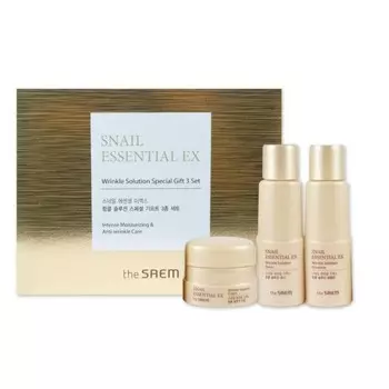 набор уходовый антивозрастной the saem snail essential ex wrinkle solution special gift 3 set