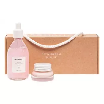 набор восстанавливающих средств для лица с дамасской розой aromatica reviving rose trial set
