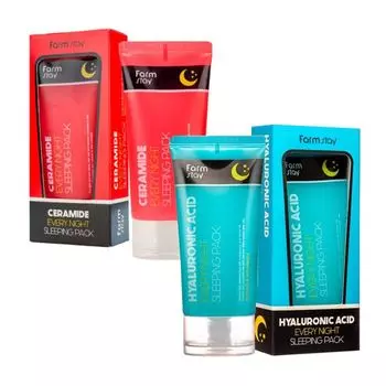 ночная маска с керамидами, гиалуроновой кислотой и коллагеном farmstay every night sleeping pack