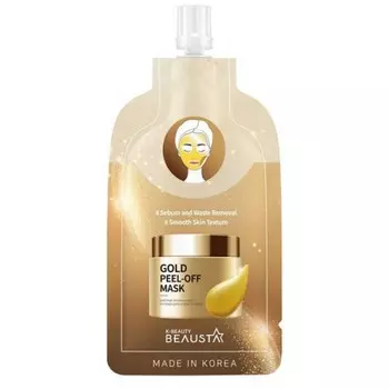 обновляющая маска с золотом для лица beausta gold peel off mask