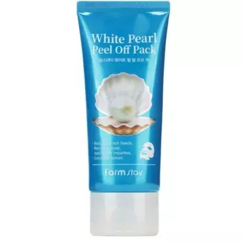очищающая маска-пленка с экстрактом жемчуга farmstay white pearl peel off pack