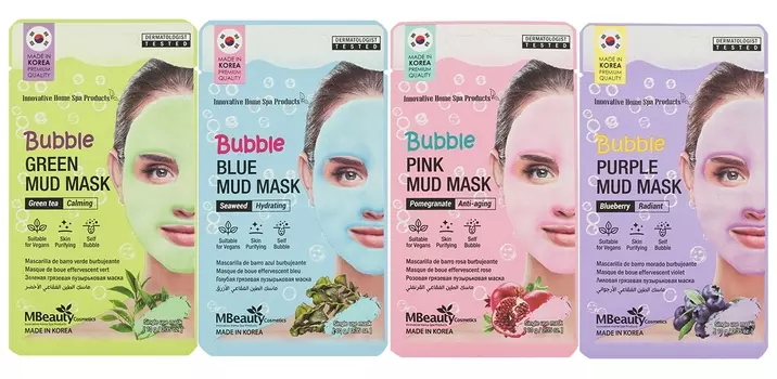 очищающая пузырьковая маска для лица с глиной mbeauty bubble mud mask