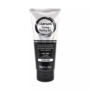 отшелушивающий гель с углем farmstay charcoal toning peeling gel