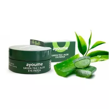 патчи для глаз с экстрактом зеленого чая и алое ayoume green tea + aloe eye patch