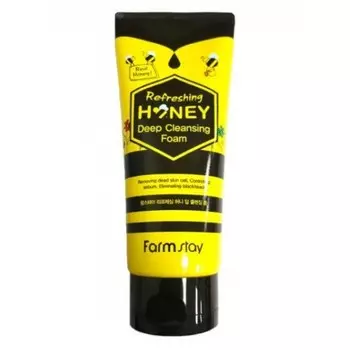 пенка глубокого очищения с экстрактом меда farmstay refreshing honey deep cleansing foam