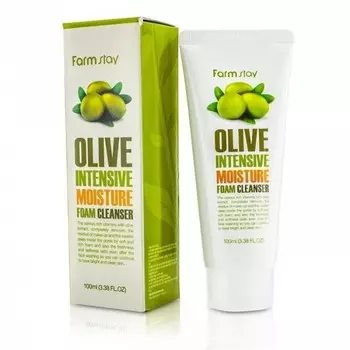 пенка очищающая с экстрактом оливы увлажняющая farmstay olive intensive moisture foam cleanser