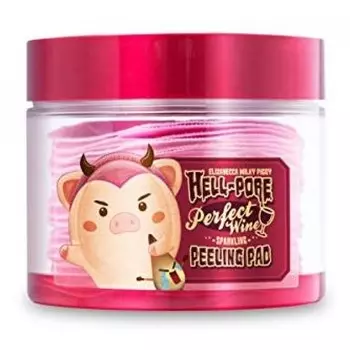 пилинг-пад очищающий elizavecca hell-pore perfect wine sparkling peeling pad