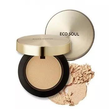 пудра компактная золотая the saem eco soul luxury gold pact
