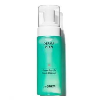 пузырьковая пенка для чувствительной кожи the saem derma plan green bubble foam cleanser