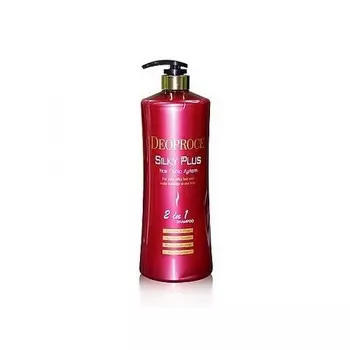 шампунь-бальзам 2 в 1 для окрашенных волос deoproce silky plus hair clinic system shampoo&amp;rinse