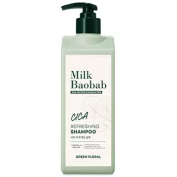 шампунь для волос с центеллой азиатской milkbaobab cica refreshing shampoo