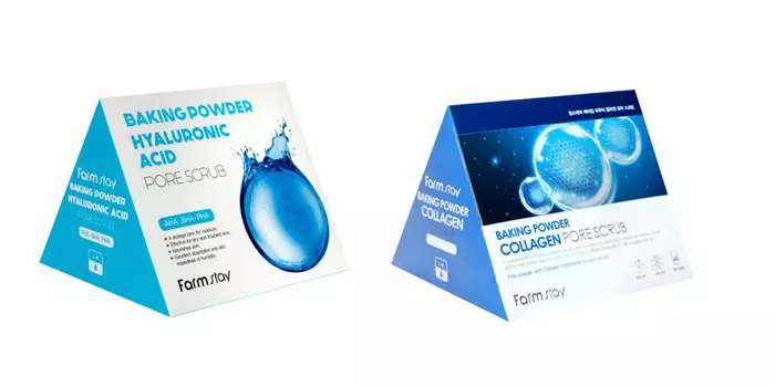 скраб в пирамидках для очищения пор с содой farmstay baking powder pore scrub