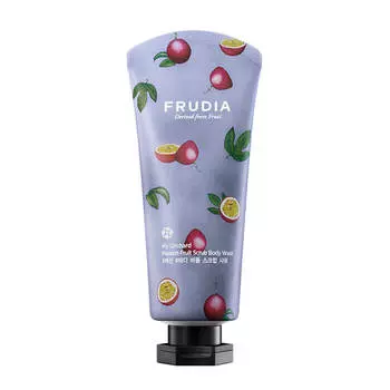 скрабирующий гель для душа с маракуйей frudia my orchard passion fruit scrub body wash