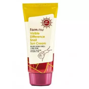 солнцезащитный крем с экстрактом улитки spf50 pa+++ farmstay visible difference snail sun cream spf50+/pa+++
