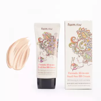 солнцезащитный вв-крем farmstay formula all-in-one snail sun bb cream spf50