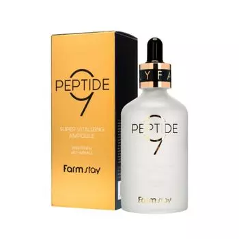 суперобновляющая ампульная сыворотка с комплексом из 9 пептидов farmstay peptide 9 super vitalizing ampoule