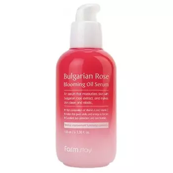 сыворотка для лица с экстрактом болгарской розы farmstay bulgarian rose blooming oil serum