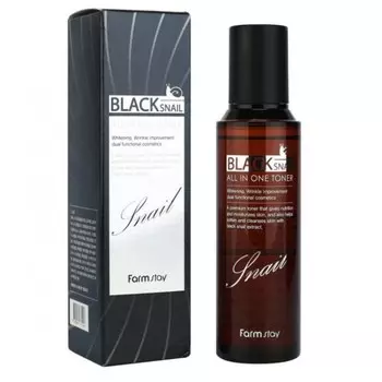 тонер с муцином черной улитки farmstay black snail all in one toner