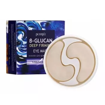 укрепляющие патчи для области вокруг глаз с бета-глюканом petitfee b-glucan deep firming eye mask