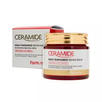 укрепляющий крем-бальзам для лица c керамидами farmstay ceramide daily radiance repair balm