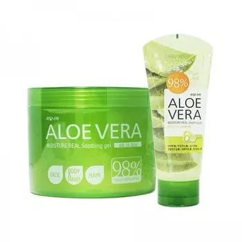 универсальный гель успокаивающий welcos aloe vera moisture real soothing gel