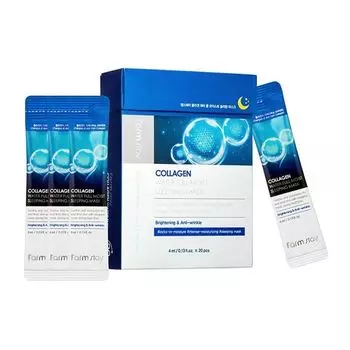 увлажняющая ночная маска в саше с коллагеном farmstay collagen water full moist sleeping mask