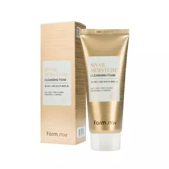 увлажняющая очищающая пенка с муцином улитки farmstay snail moisture cleansing foam