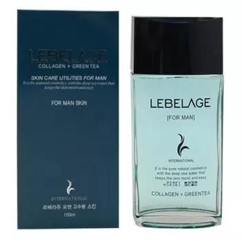 увлажняющий тонер для мужчин с коллагеном и зеленым чаем lebelage collagen+green tea skincare utilites for men skin
