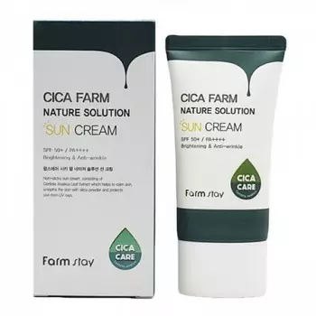 восстанавливающий солнцезащитный крем farmstay cica farm nature solution sun cream spf50+ / pa++++