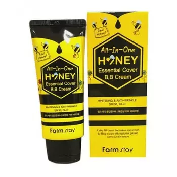 вв крем с экстрактом меда spf30/pa++ farmstay all-in-one honey essential cover b.b cream spf30/pa++