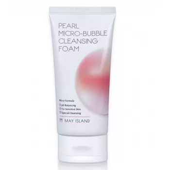 жумчужная пенка для умывания may island pearl micro-bubble cleansing foam