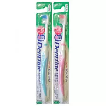 зубная щетка с компактной чистящей головкой и щетинками разного уровня japan create co dentfine tapered