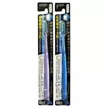 зубная щетка с узкой чистящей головкой и супертонкими щетинками japan create co dentfine tapered