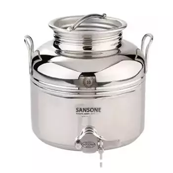 Бидон (фляга) для меда 10 л "Люкс" из нержавеющей стали с краном