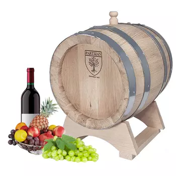 Дубовая бочка 10 л Partizan (Сербия), славонский дуб (кран в комплекте)