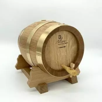 Дубовая бочка 5 л "Allary" лимузенский дуб (Франция) кран в комплекте Gold
