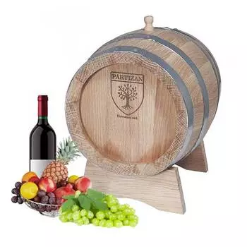 Дубовая бочка 5 л Partizan (Сербия), славонский дуб (кран в комплекте)