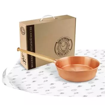 Таз 4,5л. медный с деревянной ручкой