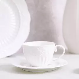 Чайная пара Emboss White