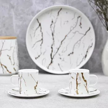 Набор кофейных пар, 4 предмета Shining Marble