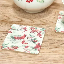 Набор подставок под горячее Christmas birds