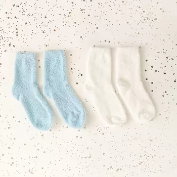 Носки Лагуна, белые/голубые