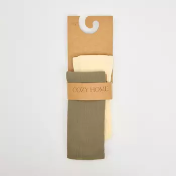 Носки Зелень, молочные/зеленые