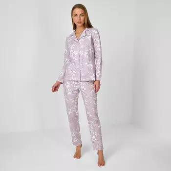 Пижама Хлопок, розовая на пуговицах