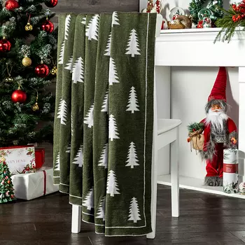 Плед Abete rosso, зеленый