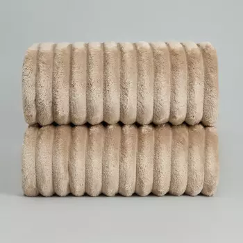 Плед Soft strip, серо-бежевый