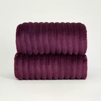 Плед Soft strip, слива