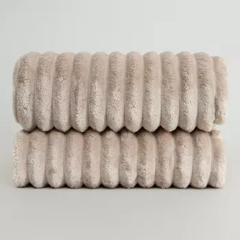 Плед Soft strip, светло-бежевый